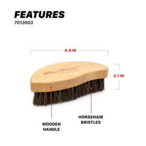 Maxshine 7012003 Ergonomic Interior Detailing Brush – Soft Horsehair & PP Car Interior Cleaning Brush