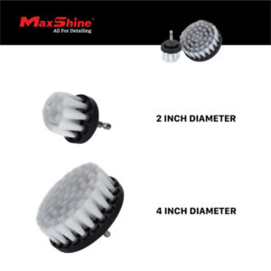 Maxshine 7012010 Soft Leather & Fabric Drill Brush Set – 2" & 4" Upholstery Cleaning Brushes