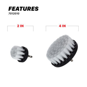 Maxshine 7012010 Soft Leather & Fabric Drill Brush Set – 2" & 4" Upholstery Cleaning Brushes
