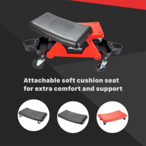 Maxshine 702309-P Modular Detailing Creeper Seat – Multifunction Rolling Garage Creeper