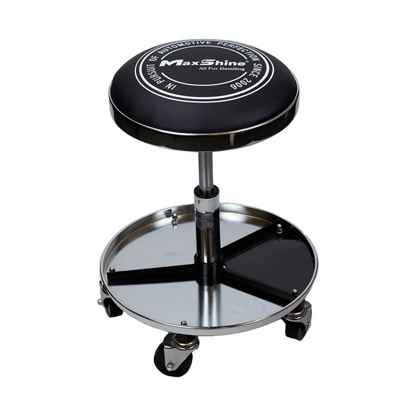 Maxshine 702315 Detailing Stool with Tool Tray – Adjustable Swivel Garage Seat