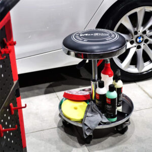 Maxshine 702315 Detailing Stool with Tool Tray – Adjustable Swivel Garage Seat