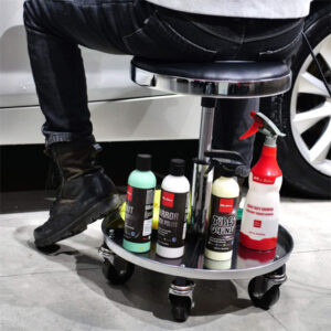 Maxshine 702315 Detailing Stool with Tool Tray – Adjustable Swivel Garage Seat
