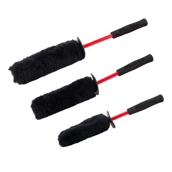 Maxshine 704601 Ultimate Wool Wheel Brush Set – Ultra-Soft Chemical-Resistant Wheel Cleaning Brushes