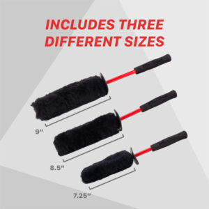 Maxshine 704601 Ultimate Wool Wheel Brush Set – Ultra-Soft Chemical-Resistant Wheel Cleaning Brushes