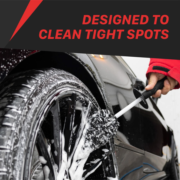 Maxshine 704604 Microfiber Wheel Brush – 45° Angled Reach Wheel & Rim Detailing Brush