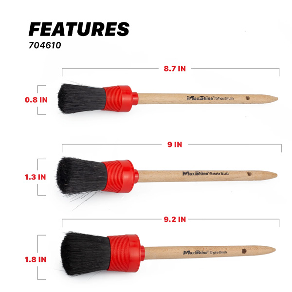 Maxshine 704610 Auto Detailing Brush Set – Interior & Exterior Cleaning Brushes