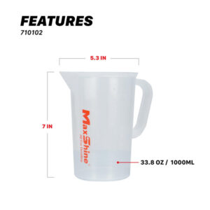 Maxshine 710102 1000ml Measuring Cup – Chemical Resistant Detailing Mixing Beaker