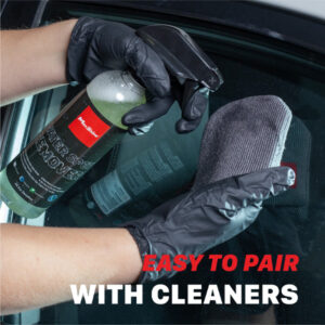 Glass cleaner spray bottle for automotive and household use. Easy to apply and effective for streak-.