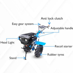 Elco GZ1100KE Power Tiller 14HP Diesel – Heavy-Duty Gear Drive Cultivator