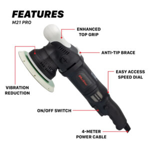 Maxshine M21 PRO Random Orbital Polisher (6" Plate, 21mm Throw, 1000W)