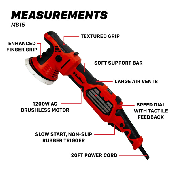 Maxshine MB15 Pro 15mm Dual Action Brushless Polisher