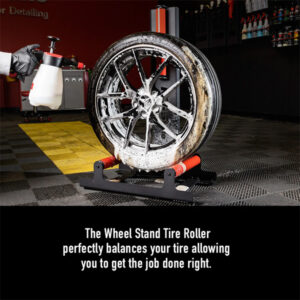 Maxshine WS01 wheel stand tire roller for car detailing and tire balancing.