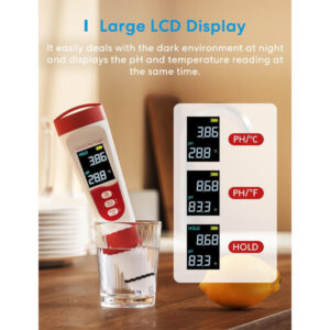 4-in-1 Digital pH Meter Pen – pH, EC, TDS & Temperature Tester Waterproof (IP67)