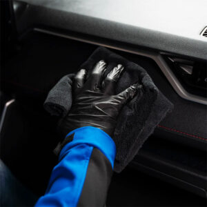 Car interior cleaning, hygiene, and sanitation process.