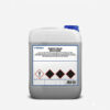 Container of surface cleaner with hazard symbols for building and construction use.