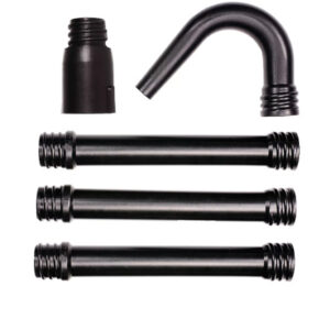 Pipe fittings and connectors for plumbing installations and construction projects. Durable black pla.