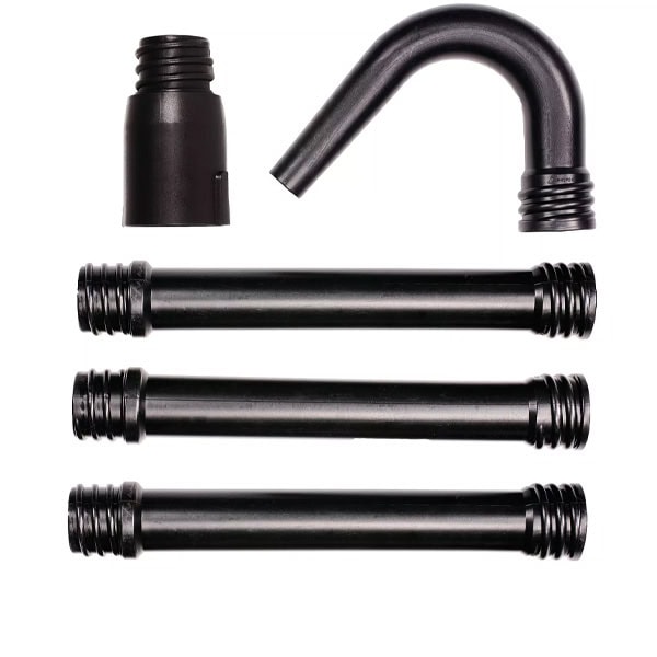 Pipe fittings and connectors for plumbing installations and construction projects. Durable black pla.