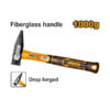INGCO HMH821000 Machinist Hammer 1000g – Drop-Forged Steel Head with Fiberglass Handle