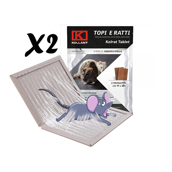 Kolrat Tablet Glue Trap for Rats and Mice – Non-Toxic Rodent Glue Boards (Pack of 2)