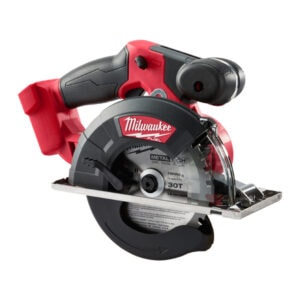 Milwaukee cordless circular saw for building and renovation tasks. High-performance power tool for p.