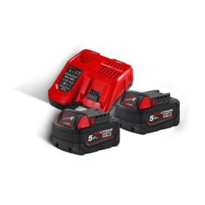 Red Lithium M18 Battery Pack for power tools and construction equipment.