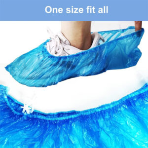Disposable Shoe Cover Refills for Shoe Cover Dispenser – Blue PE Booties (100 Pieces)
