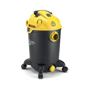 Vacuum cleaner with yellow and black design, ideal for construction and building materials cleanup.