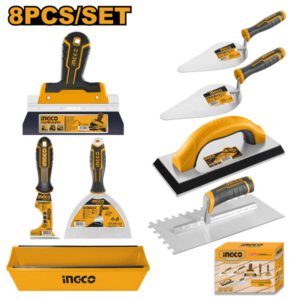 INGCO COS23076 Bricklaying & Plastering Tools Set – 8 Pieces